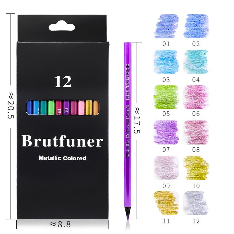 12 Colored Pencils for adult Coloring with Sharpener