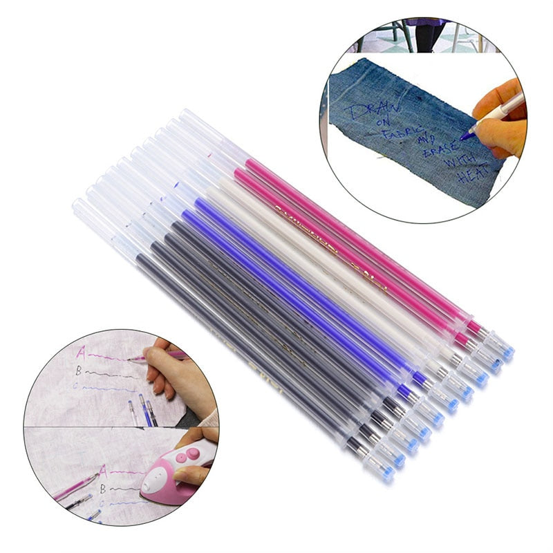 1Set High Temperature Disappearing Marker Pens Heat Wrap Fade Out Fabric Markers Pencil DIY Sewing Drawing Lines Accessories