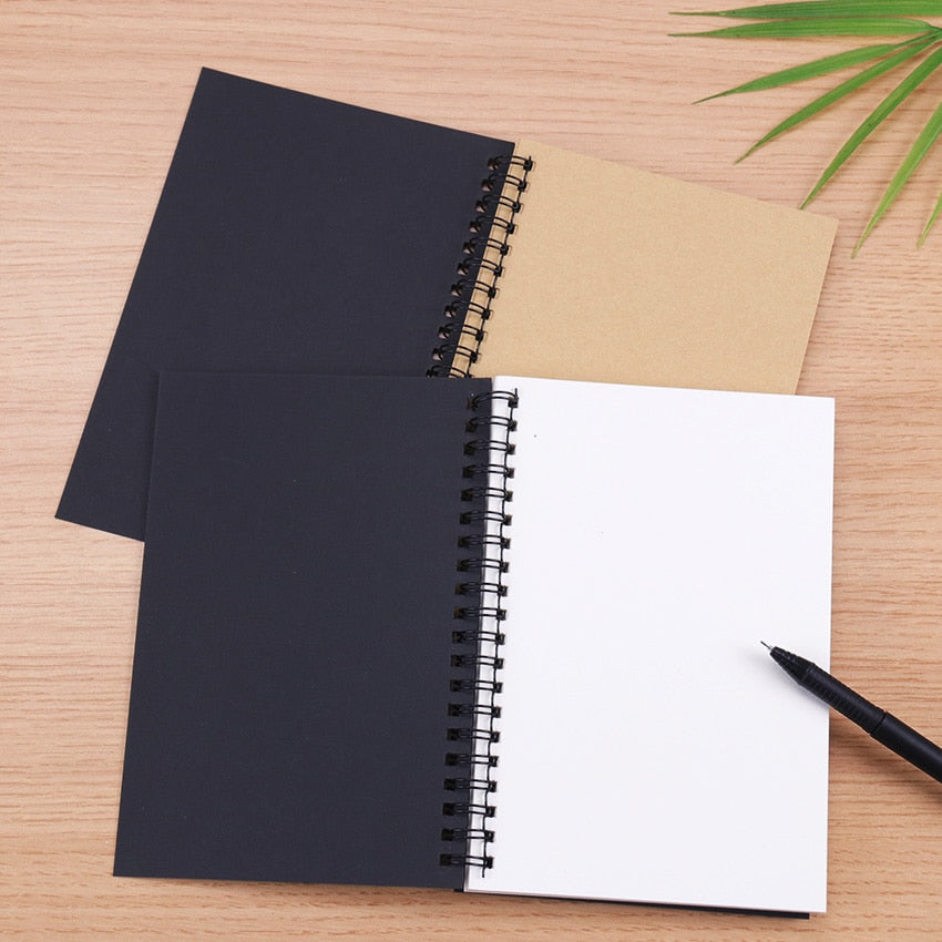 Sketchbook Diary For Drawing Painting Graffiti Soft Cover Black Paper Sketchbook Notepad Notebook Office School Supplies 1PC