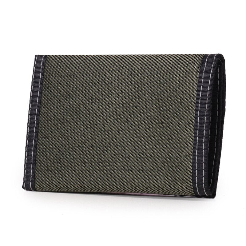 Canvas Short Trifold Men's Boys Wallets Purse with Coin Pocket Fashion Students Leisure Money Folder