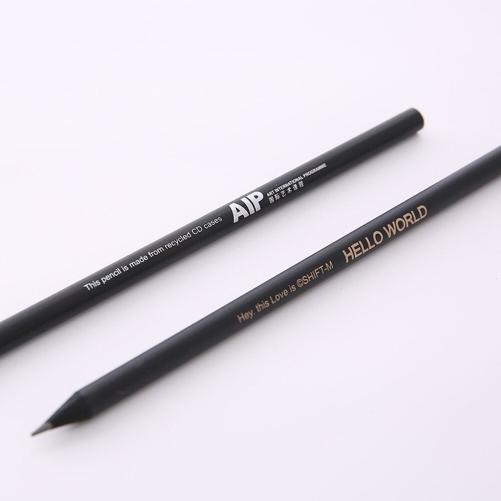 10pcs Black Wood Pencils HB 2B High Quality Customized Pencil Pre-sharpened Eraser Top for Choose School Office Supplies