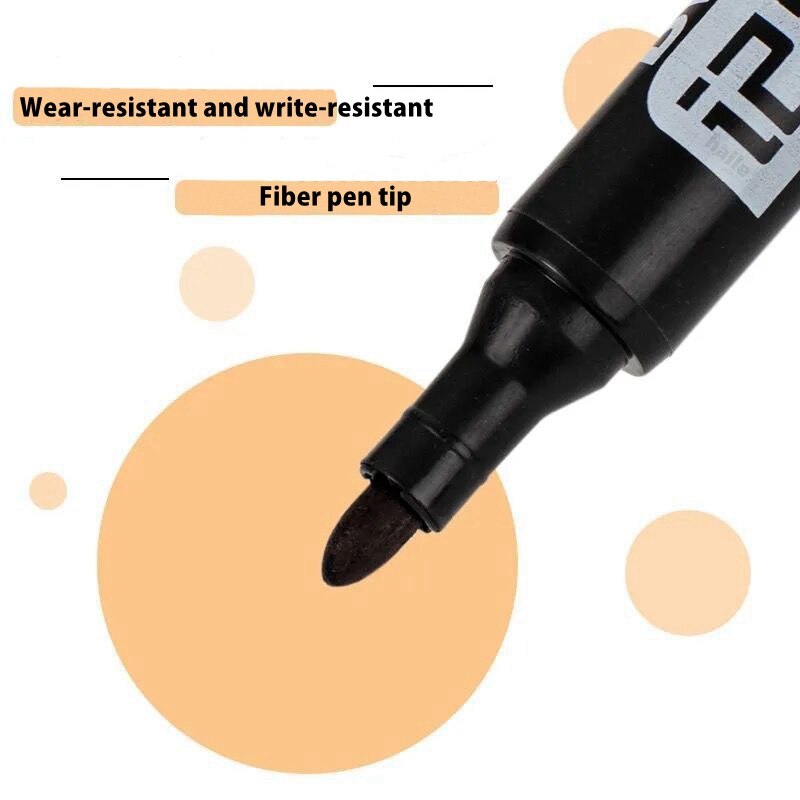 Haile 6 Pcs Oily Waterproof Permanent Fine Point Paint Color Marker Pens for Tyre Markers Signature Pen Stationery Art Supplies