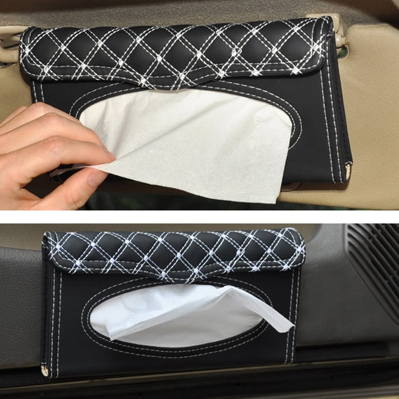 1 Pcs Car Tissue Box Towel Sets Car Sun Visor Tissue Box Holder Auto Interior Storage Decoration for BMW Car Accessories