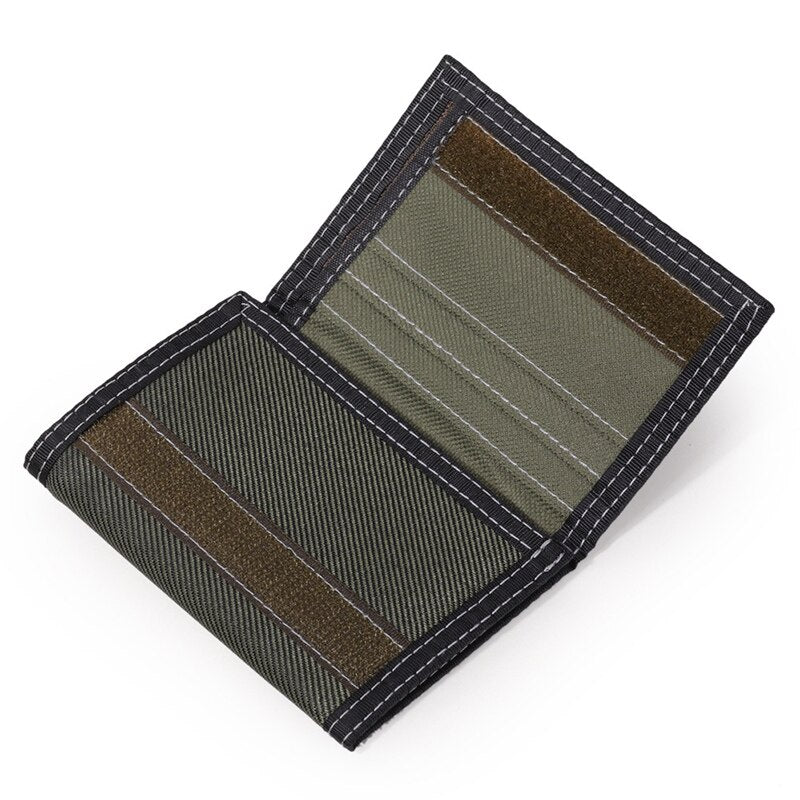 Canvas Short Trifold Men's Boys Wallets Purse with Coin Pocket Fashion Students Leisure Money Folder