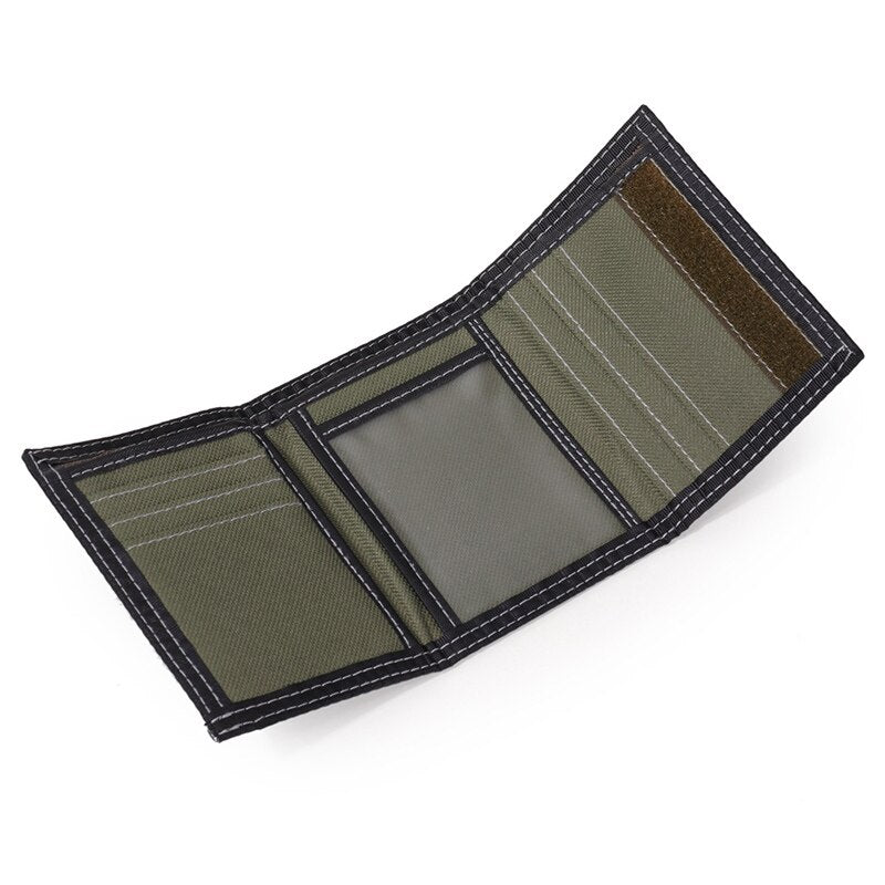 Canvas Short Trifold Men's Boys Wallets Purse with Coin Pocket Fashion Students Leisure Money Folder