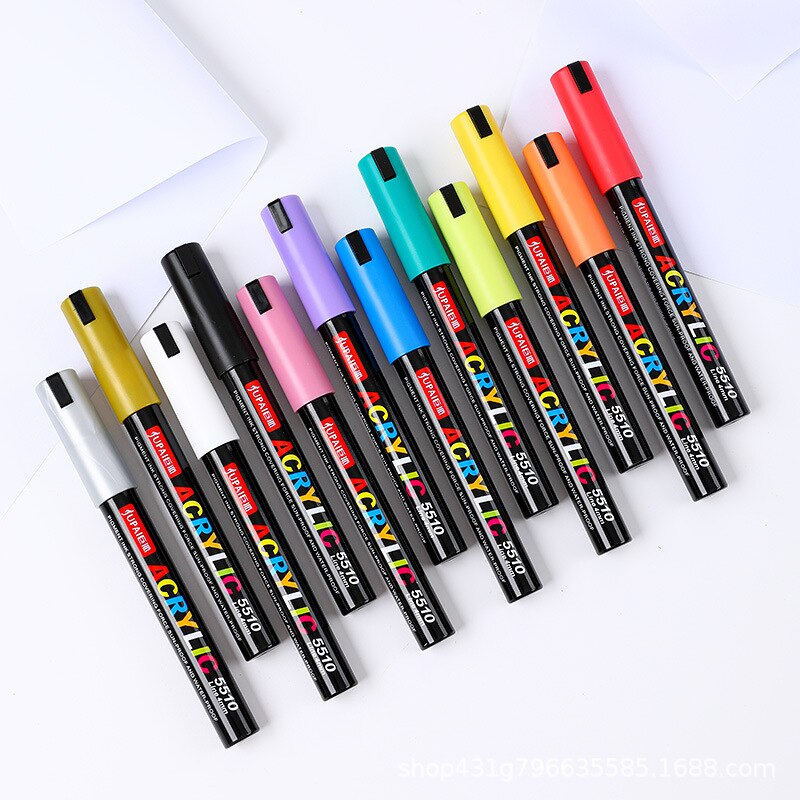 36 Colors Art Marker Acrylic Paint  Brush Pen Rock Painting Stone Ceramic Glas Wood Canvas DIY Graffiti Making Drawing Supplie