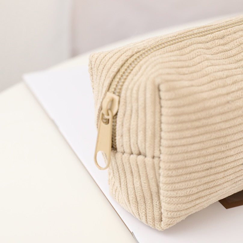 Shark Pencil Case Corduroy Pen Case Kawaii Stationery Estuche Large Capacity Pencilcase Trousse School Supplies Pencil Pouch