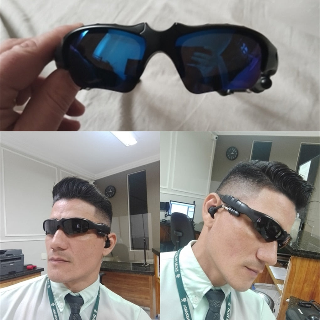 Stereo Earphones Wireless Headset with Mic Polarized Glasses Sunglasses for Driving Cycling Sports Noise Reduction Headphones