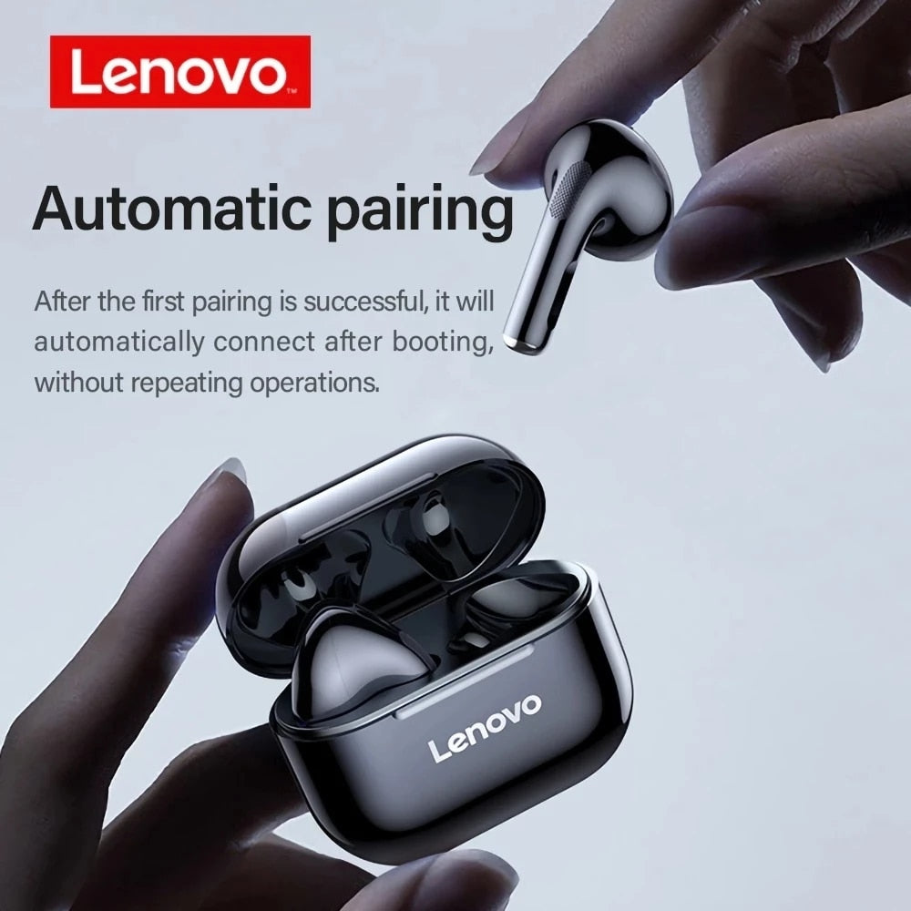 Lenovo-auriculares inalámbricos LP40, audífonos TWS con Bluetooth, Control táctil, deportivos, estéreo, para teléfono Android