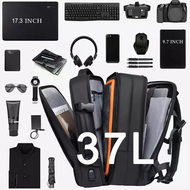 High Quality Brand 17.3 Laptop Backpack Large Waterproof School Backpacks USB Charging Men Business Travel Bag Big Backpack Man