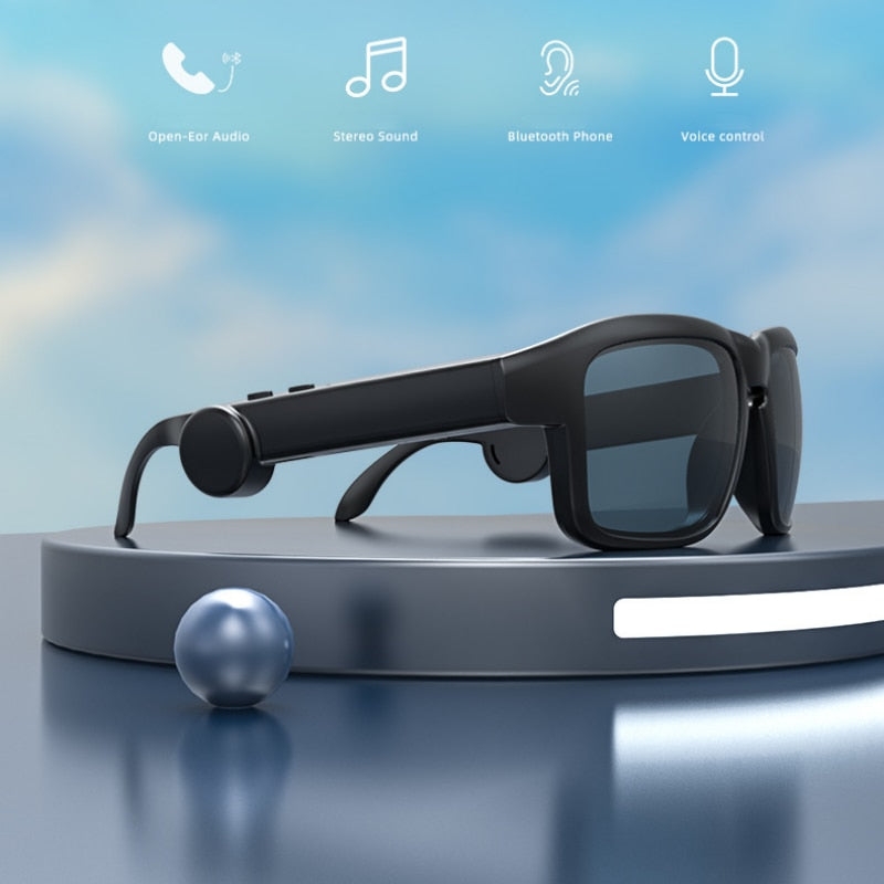 Stereo Earphones Wireless Headset with Mic Polarized Glasses Sunglasses for Driving Cycling Sports Noise Reduction Headphones
