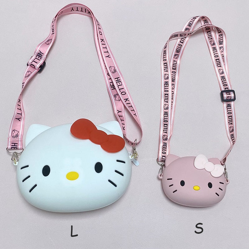 Hello Kitty Bag Kawaii Cartoon Shoulder Bag Silicone Waterproof Mini Cute Hello Kitty Crossbody Bag Coin Purse for Children Bag