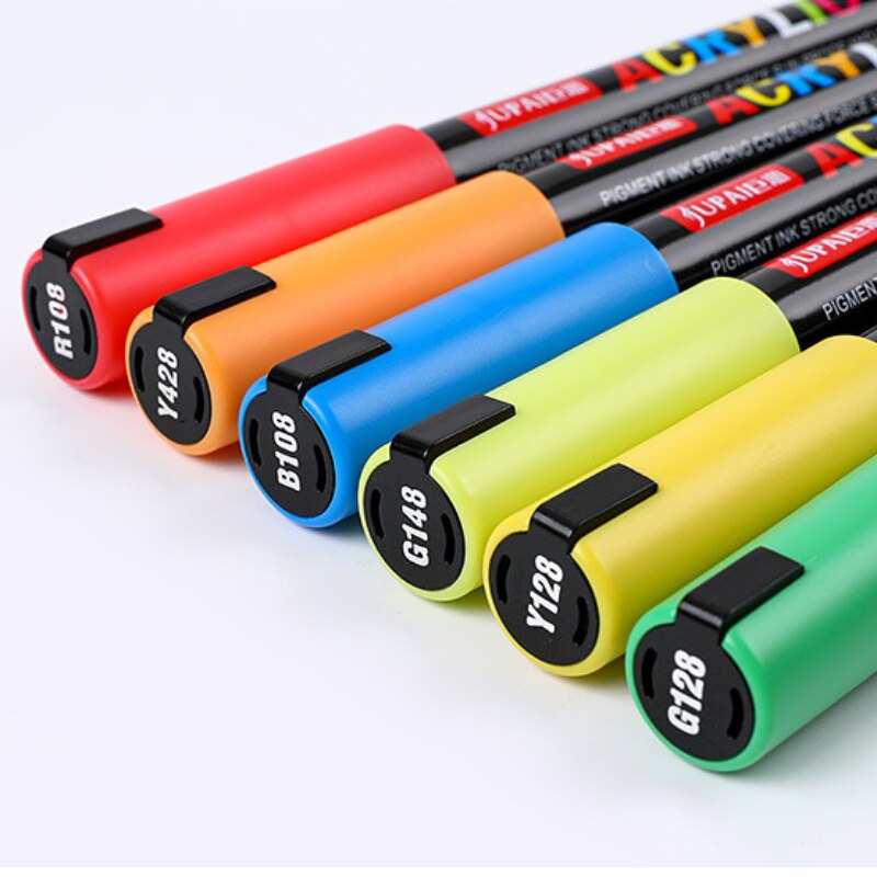 36 Colors Art Marker Acrylic Paint  Brush Pen Rock Painting Stone Ceramic Glas Wood Canvas DIY Graffiti Making Drawing Supplie