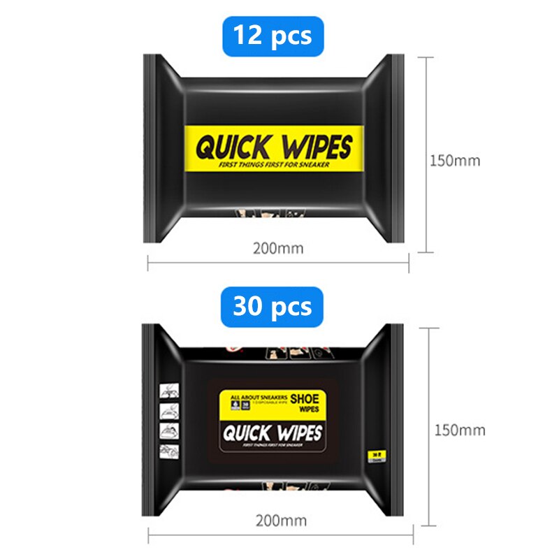 12/30pcs Disposable Shoes Clean Wipes Portable White Shoes Cleaning Care Wipes Sneakers Cleaning Quick Wet Wipes